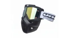 MOTOCIKLININKO AKINIAI MODELIS 6 VEIDO APSAUGA JUODA