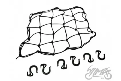 LUGGAGE NET, BLACK, PLASTIC HOOKS