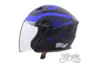 HELMET OPEN FACE TYPE JK528 BLACK BLUE MATT M ECE
