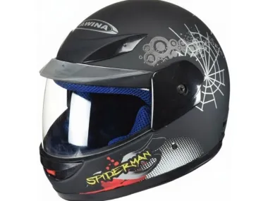 HELMETI MINI TN-8636 HEAD SIZE 47-48 CM BLACK SPIDER WEB W/O ECE