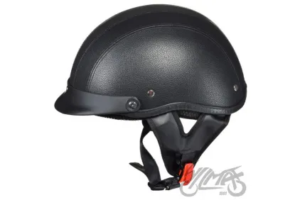 HELMET AWINA OPEN FACE L TN8689 BLACK LEATHER-LOOK W/O ECE