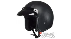 HELMET AWINA OPEN FACE XXXS TN8658 BLACK LEATHER-LOOK W/O ECE