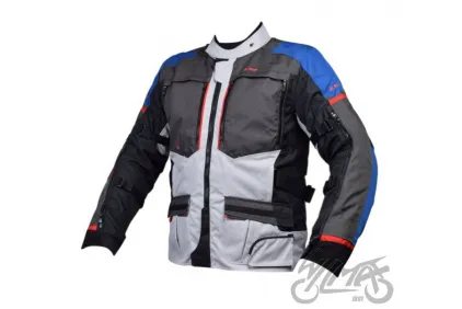 LS2 NORWAY VYRIŠKA STRIUKĖ MĖLYNA JUODA PILKA RAUDONA 4XL