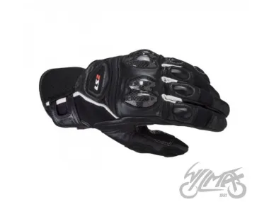 LS2 SPARK 2 MAN LEATHER GLOVES BLACK WHITE S