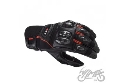 LS2 SPARK 2 MAN LEATHER GLOVES BLACK RED L
