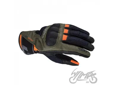 LS2 AIR RAPTOR MAN GLOVES GREEN BLUE H-V ORANGE S