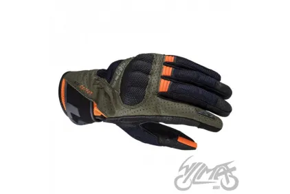 LS2 AIR RAPTOR MAN GLOVES GREEN BLUE H-V ORANGE M