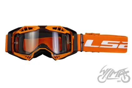 AURA GOGGLE BLACK H-V ORANGE WITH CLEAR VISOR