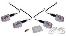LAMP, TURN SIGNAL MINI BLACK, CLEAR LENS, LONG 4PCS+EXTRAS