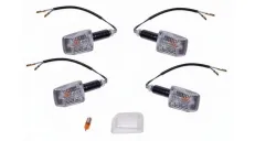 LAMP, TURN SIGNAL MINI CARBON-LOOK, CLEAR LENS, LONG 4PCS+EXTRAS