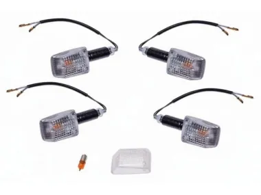 LAMP, TURN SIGNAL MINI CARBON-LOOK, CLEAR LENS, LONG 4PCS+EXTRAS