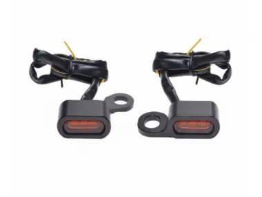 MINI LED FRONT TURN SIGNAL LIGHT BLACK compatible with Harley-Davidson motorcycles