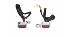 MINI LED FRONT TURN SIGNAL LIGHT compatible with Harley-Davidson motorcycles CHROME