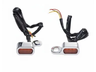 MINI LED FRONT TURN SIGNAL LIGHT compatible with Harley-Davidson motorcycles CHROME