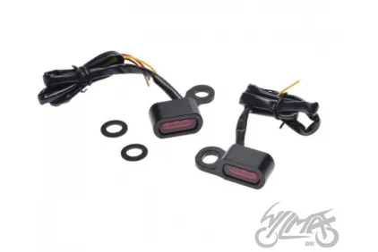MINI LED FRONT TURN SIGNAL LIGHT FOR HARLEY BLACK