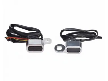 MINI LED FRONT TURN SIGNAL LIGHT compatible with Harley-Davidson motorcycles CHROME