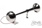 HORN, AIR WITH COMPRESSOR, CHROME METAL TUBE 12 VOLT
