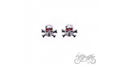 CAP, TIRE VALVE SKULL/BONES CHROME