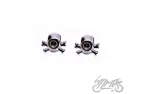 CAP, TIRE VALVE SKULL/BONES CHROME