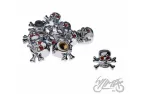 CAP, TIRE VALVE SKULL/BONES CHROME 10 PCS