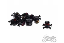 CAP, TIRE VALVE SKULL/BONES BLACK 10 PCS