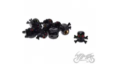 CAP, TIRE VALVE SKULL/BONES BLACK 10 PCS
