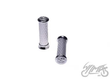 GRIPS, HANDLEBAR SCALES CHROME CAP EAGLE