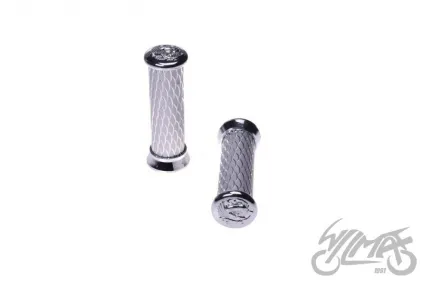 GRIPS, HANDLEBAR SCALES CHROME CAP EAGLE