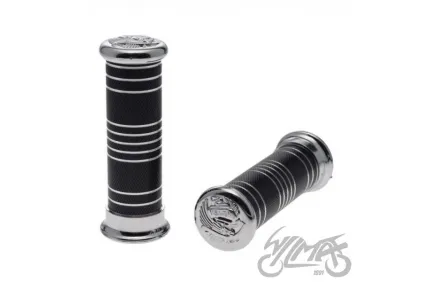 GRIPS, HANDLEBAR METAL ENGRAVED BLACK