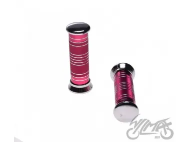 GRIPS, HANDLEBAR METAL ENGRAVED RED