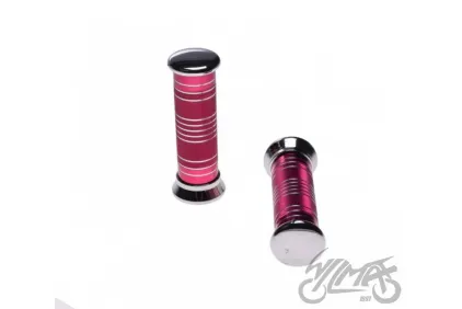 GRIPS, HANDLEBAR METAL ENGRAVED RED