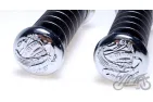 GRIPS, HANDLEBAR METAL ENGRAVED CAP EAGLE BLACK