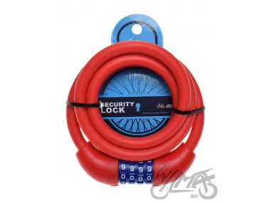 SPIRAL CABLE LOCK 12X1500 RED