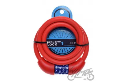 SPIRAL CABLE LOCK 12X1500 RED