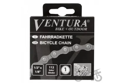 CHAIN, TRANSMISSION BICYCLE VENTURE 1/2 x 1/8 x 112L