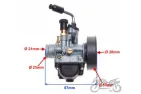 KARBURATORIUS 21MM 2T TUNING SU RANKINIU PARIEBINIMU + ŽIKLERIŲ KOMPLEKTAS