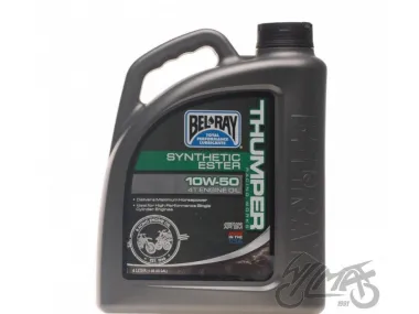 Tepalas keturtakčiams motociklų varikliams BEL-RAY WORKS THUMPER sintetinis ESTER 4T 10W-50 4L