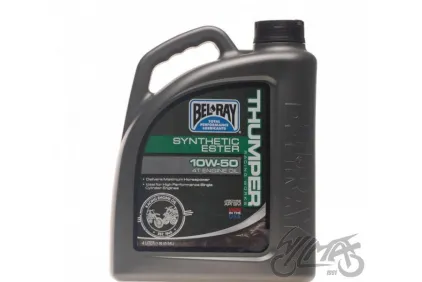 Tepalas keturtakčiams motociklų varikliams BEL-RAY WORKS THUMPER sintetinis ESTER 4T 10W-50 4L
