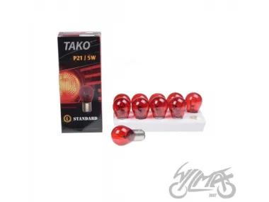 BULB 12V 21/5W BAY15D RED 10PCS PACK