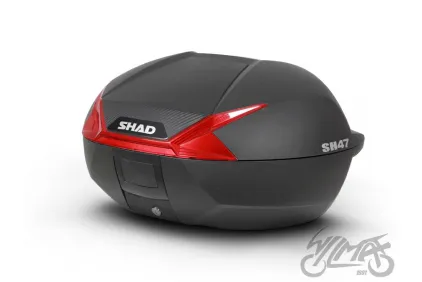 Galinė daiktadėžė SHAD SH47 SU RAUDONAIS STIKLAIS