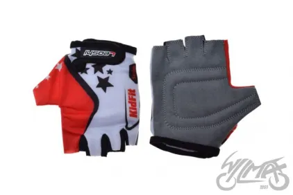 GLOVES , BICYCLE KIDS WHITE/RED 3XS