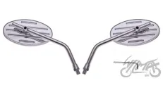 MIRROR, REAR VIEW DECOR. CHROME OVAL PAIR M10