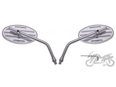 MIRROR, REAR VIEW DECOR. CHROME OVAL PAIR M10