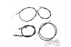 CABLE, SET FOR WSK B1 DWURAMÓWKA CZARNA ZESTAW 4 SZTUK