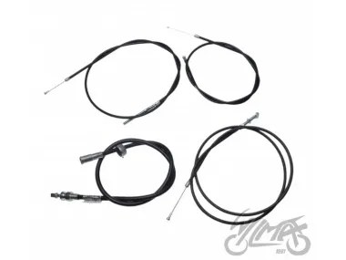 CABLE, SET FOR WSK B1 DWURAMÓWKA CZARNA ZESTAW 4 SZTUK
