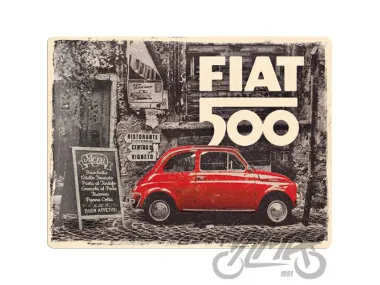 METALINĖ LENTELĖ 30x40 FIAT 500 RED CAR 23295