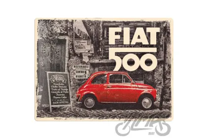 METALINĖ LENTELĖ 30x40 FIAT 500 RED CAR 23295