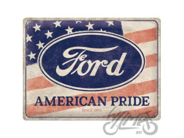 TIN SIGN 30x40 FORD AMERICAN FLAG 23319
