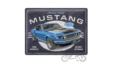 TIN SIGN 30x40 FORD MUSTANG 1969 BLU 23321