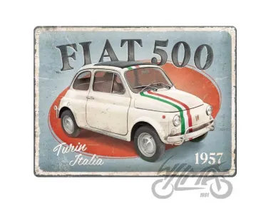 TIN SIGN 30x40 FIAT 500 TURIN ITALI 23351